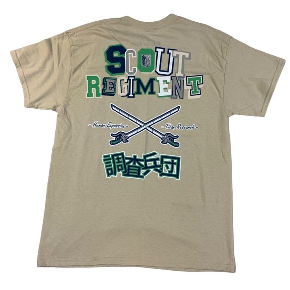 Attack on Titan Final Season Graphic T-Shirt ~ Tan (Large) - Picture 2 of 3